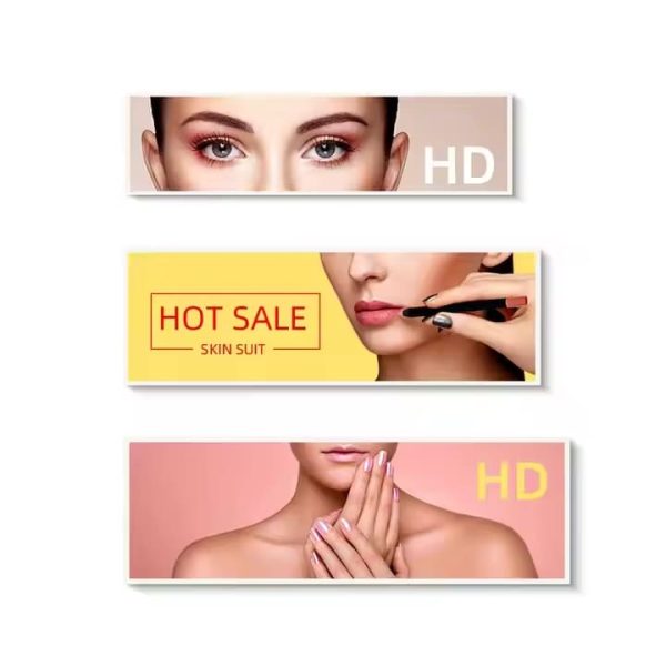 Double Sided ultra Thin Long Stretched Screen 37inch HD Video Pictures Display Stretched Advertising Kiosk