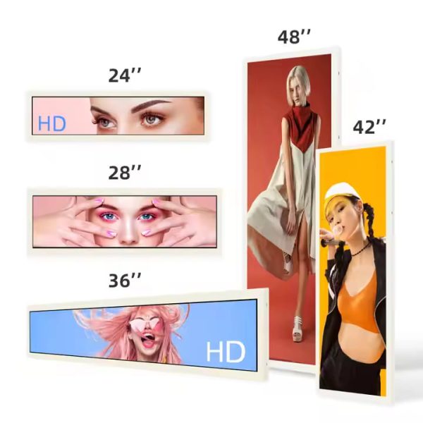 Double Sided ultra Thin Long Stretched Screen 37inch HD Video Pictures Display Stretched Advertising Kiosk - Image 2
