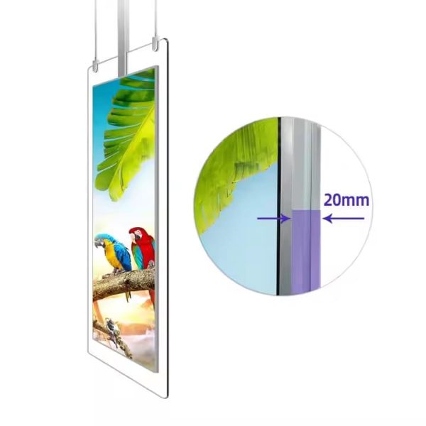 Dual Screen Window Display for Business 55inch Transparent Glass Ceiling Hanging Advertising Kiosk for Android and Window - Image 5
