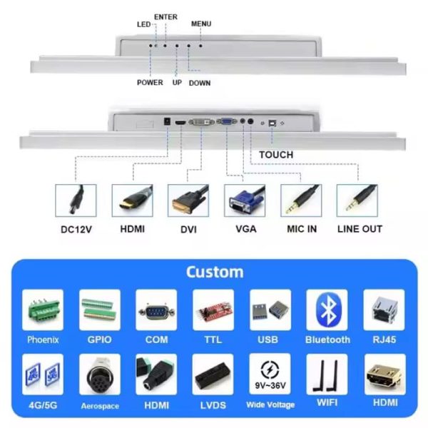 Manufacture Custom Size 19-55 Inch Industrial Touch Lcd Monitor Led Display Industrial Touch Screen Monitor - Image 2