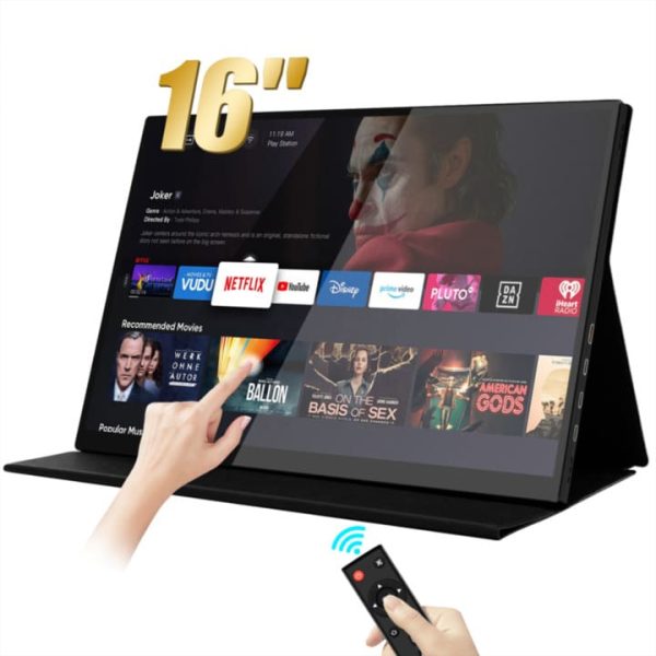 OEM Wireless Wifi 15.6 Inch 1080P UHD LCD Portable Gaming Monitor Full Screen Support Type-c Usb with Adjustable Folding Stand