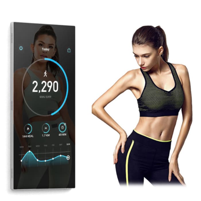 Hot Sales Smart Fitness Mirror Interactive Glass TV Mirror Virtual Fitting Mirror for Smart Home Exercise Workout Yoga - Image 3